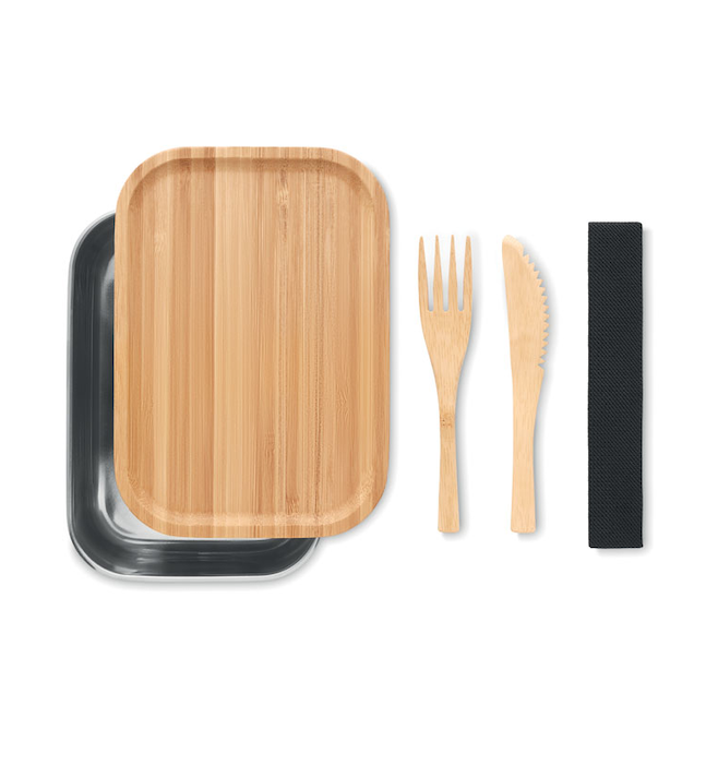 Porta pranzo personalizzato in acciaio e bambù Tundra