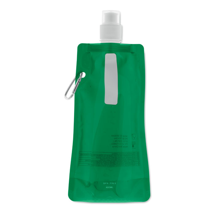 Borraccia pieghevole moschettone 480ml verde