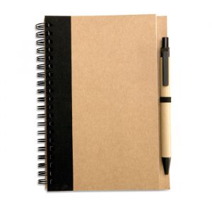 Blocco Notes A5 Ecologico con Penna Blocco Notes A5 Ecologico con Penna nero