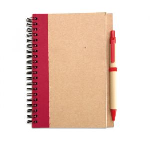 Blocco Notes A5 Ecologico con Penna Blocco Notes A5 Ecologico con Penna rosso