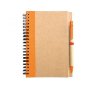 Blocco Notes A5 Ecologico con Penna Blocco Notes A5 Ecologico con Penna arancione