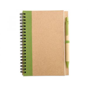Blocco Notes A5 Ecologico con Penna Blocco Notes A5 Ecologico con Penna lime