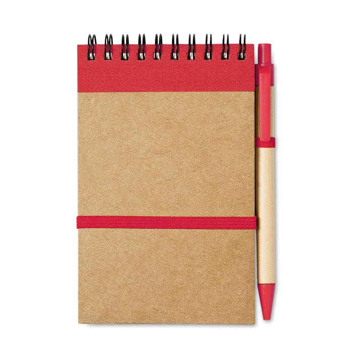 Bloc Notes Eco A6 con Penna Bloc Notes Eco A6 con Penna rosso
