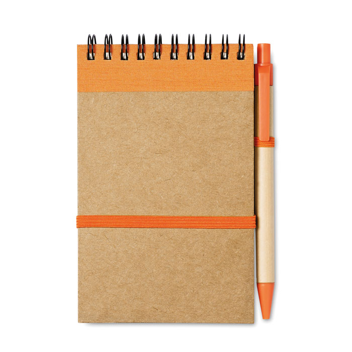 Bloc Notes Eco A6 con Penna Bloc Notes Eco A6 con Penna arancione
