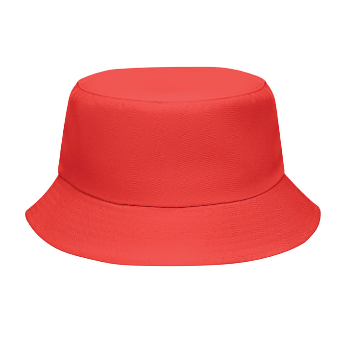 Cappello da pescatore con logo rosso Cappello da pescatore con logo rosso