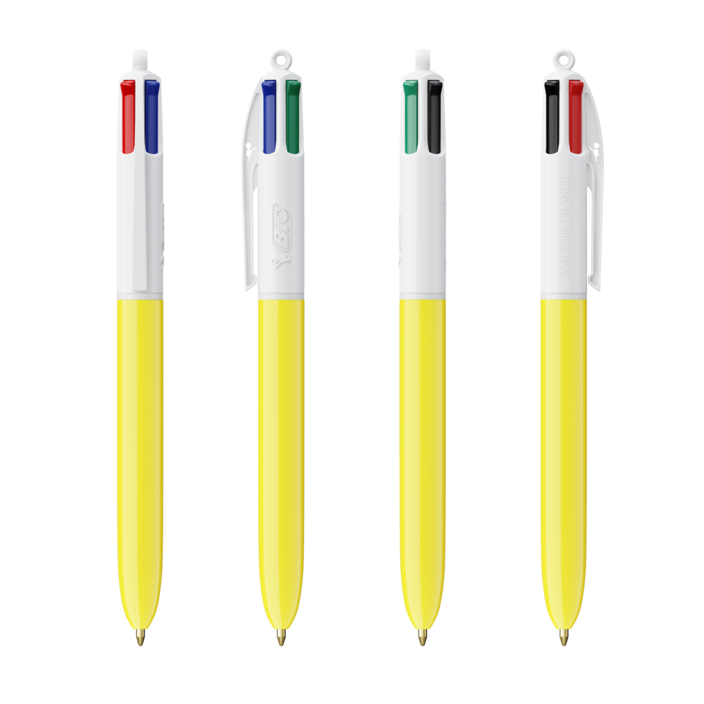 250 Penne BIC® 4 colori giallo:bianca
