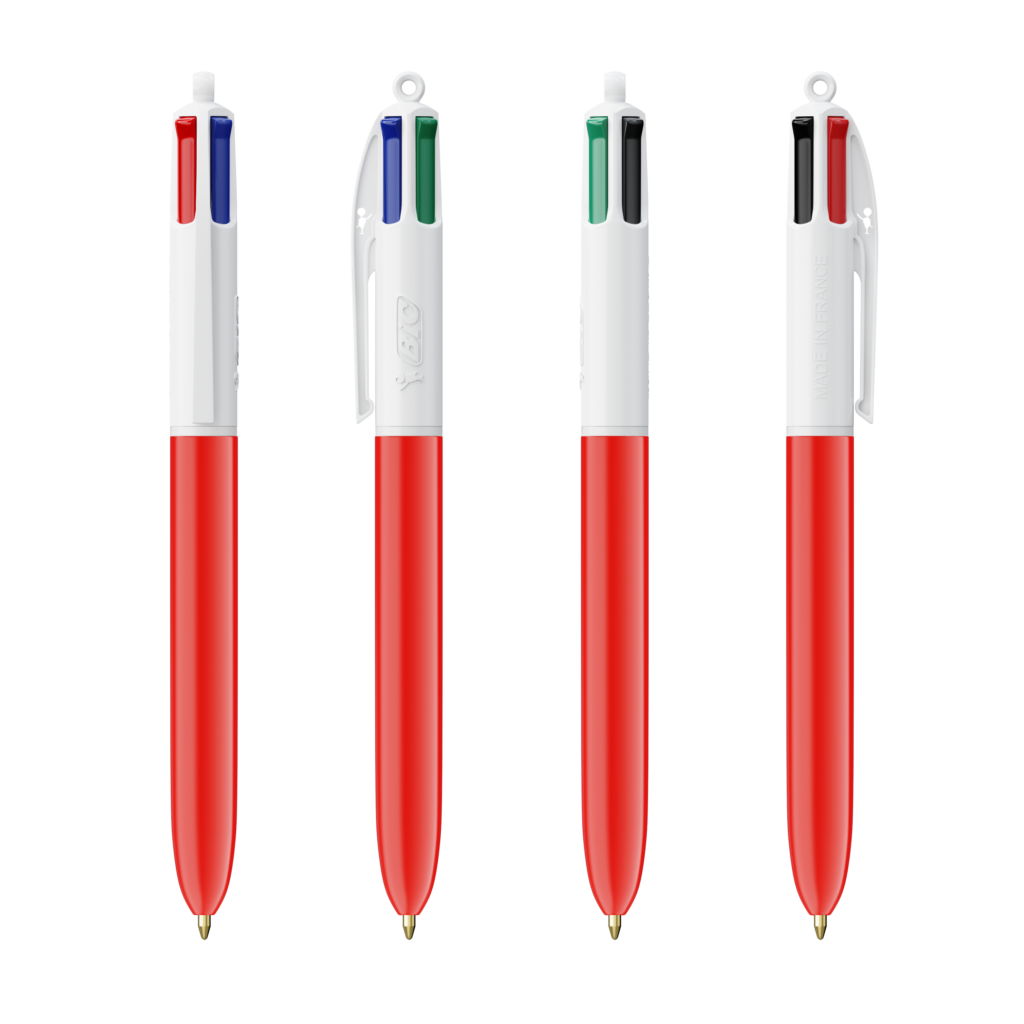 250 Penne BIC® 4 colori rossa:bianca