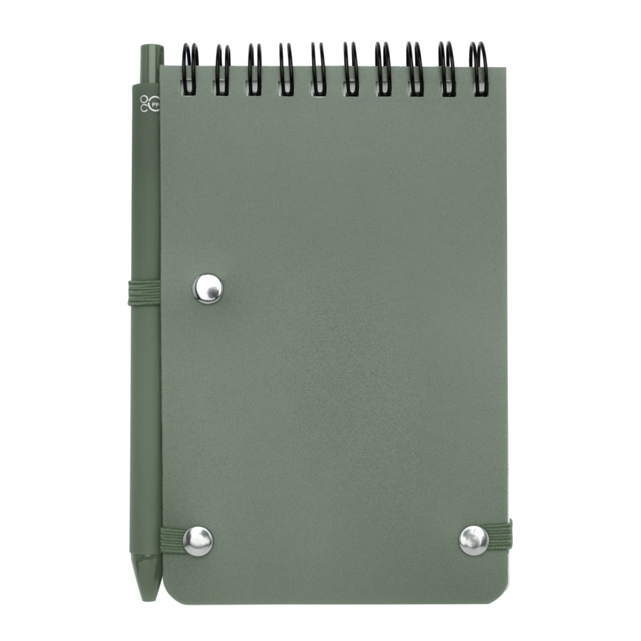 Blocco Note A6 e Penna in Plastica Destinata all'Oceano con Logo back