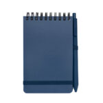 Blocco Note A6 e Penna in Plastica Destinata all'Oceano con Logo blu