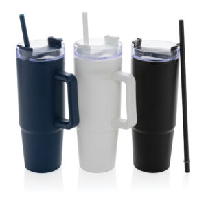Tazza Termica con Cannuccia 750 ml Plastica Riciclata 2 Tazza Termica con Cannuccia 750 ml Plastica Riciclata 2