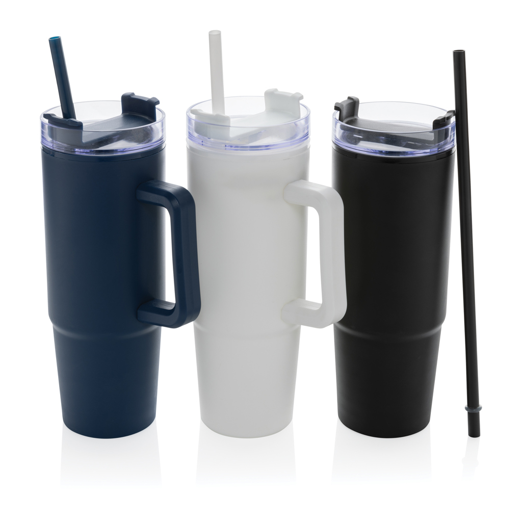 WMLBK Tazza con borchie con coperchio e cannuccia, 710 ml, tazza fredda a doppia parete, riutilizzabile, in plastica, per succo, caffè, casa, ufficio (viola chiaro