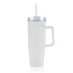 Tazza Termica con Cannuccia 750 ml Plastica Riciclata bianca