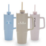 Tazza Termica con Cannuccia 750 ml Plastica Riciclata con logo main image