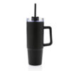 Tazza Termica con Cannuccia 750 ml Plastica Riciclata nera