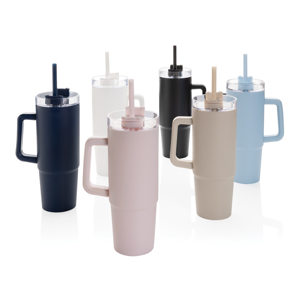 Tazza Termica con Cannuccia 750 ml Plastica Riciclata Tazza Termica con Cannuccia 750 ml Plastica Riciclata