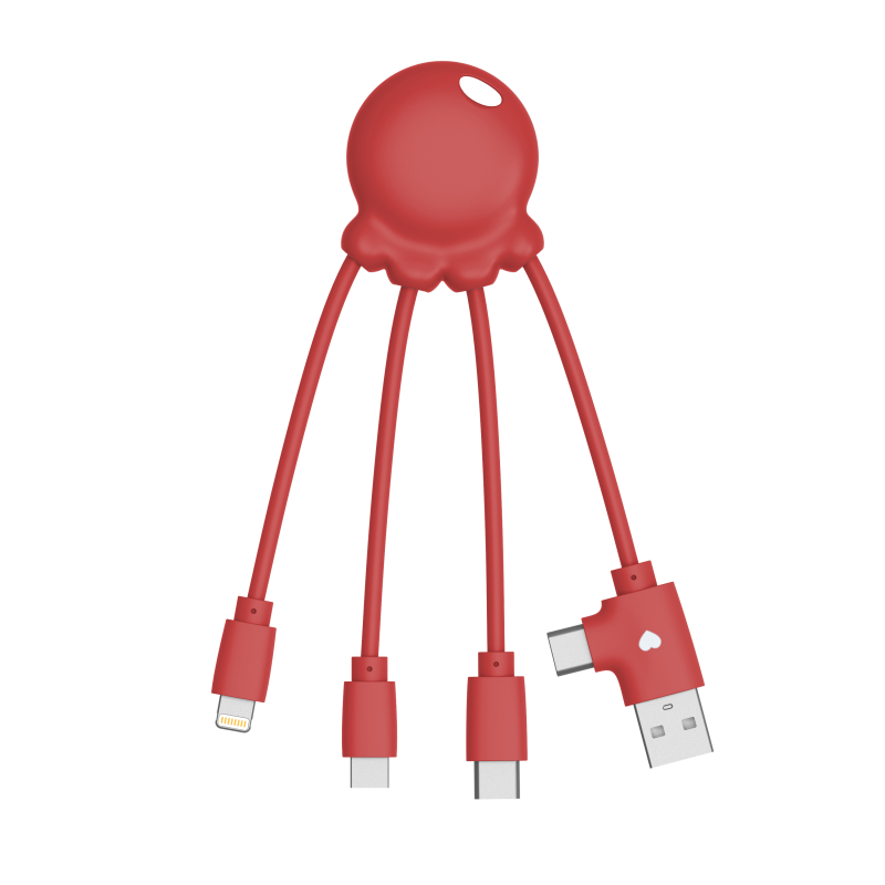 Cavo Multi USB in Plastica OBP Octopus Xoopar® rosso Cavo Multi USB in Plastica OBP Octopus Xoopar® rosso