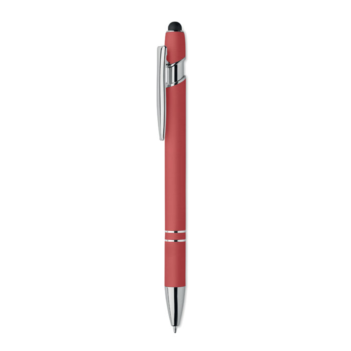 penna_touch_rossa Penna Touch in Alluminio Riciclato Personalizzate rossa