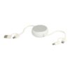Multicavo di Ricarica Retrattile da 100 cm in Plastica Riciclata bianco Multicavo di Ricarica Retrattile da 100 cm in Plastica Riciclata bianco
