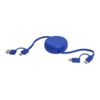 Multicavo di Ricarica Retrattile da 100 cm in Plastica Riciclata blu Multicavo di Ricarica Retrattile da 100 cm in Plastica Riciclata blu