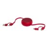 Multicavo di Ricarica Retrattile da 100 cm in Plastica Riciclata rosso Multicavo di Ricarica Retrattile da 100 cm in Plastica Riciclata rosso