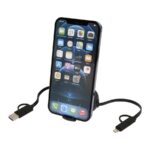 Multicavo di Ricarica Retrattile da 100 cm in Plastica Riciclata supporto cellulare