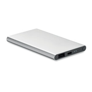Power bank in alluminio riciclato argento