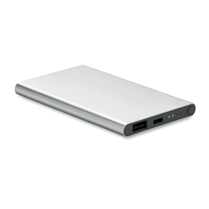 power_bank_argento Power bank in alluminio riciclato argento