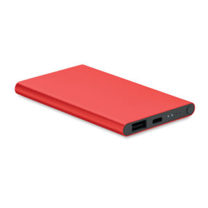 Power bank in alluminio riciclato rosso