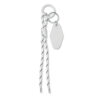CO0430 Bianco Portachiavi in corda con targhetta personalizzabile e anello in bianco