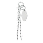 Portachiavi in corda con targhetta personalizzabile e anello in bianco
