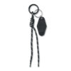 CO0430 Nero Portachiavi in corda con targhetta personalizzabile e anello in colore nero