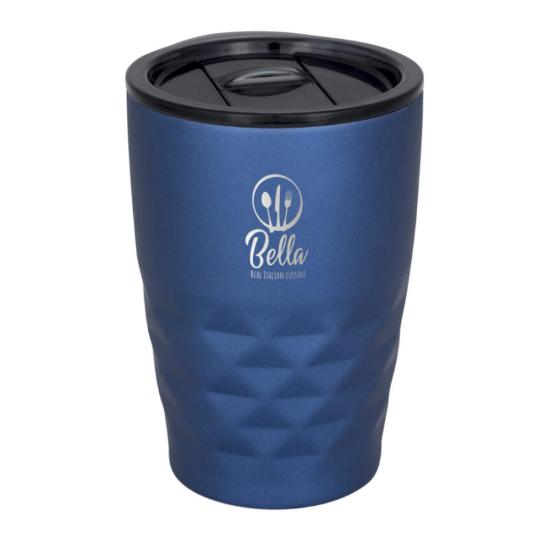 Bicchiere Termico Sottovuoto 350ml blu con logo Bicchiere Termico Sottovuoto 350ml blu con logo