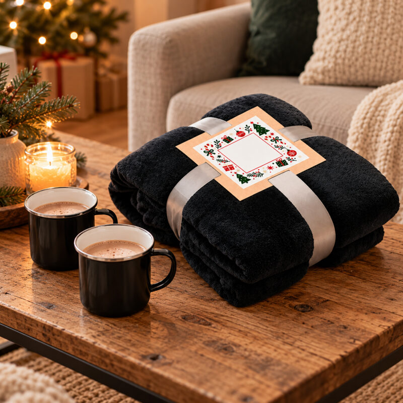 Set Regalo Personalizzato con Coperta in Pile e 2 Tazze, natale ambiant cosy casa main image