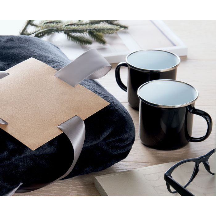 Set Regalo Personalizzato con Coperta in Pile e 2 Tazze